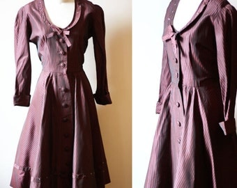 1950s red checkered dress // 1950s holiday dress // vintage dress