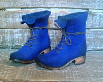 Felted ankle boots Marcella Ultramarine