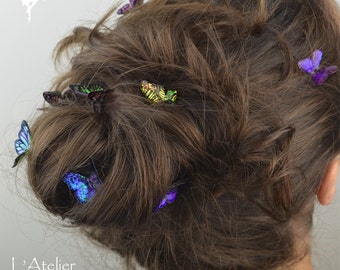 7 pieces : Iridescent Butterflies Hair pins & clips