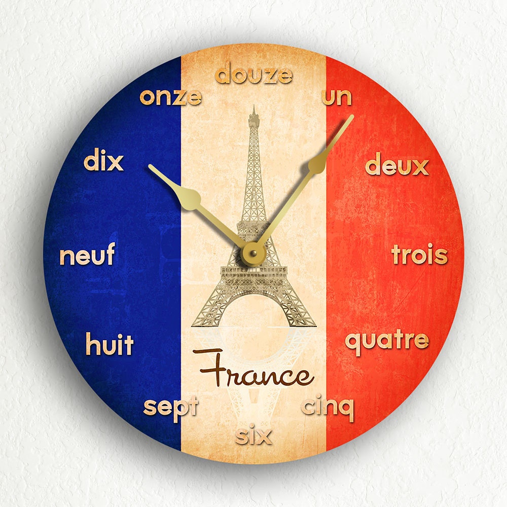 French Flag France 61012 Silent Wall Clock