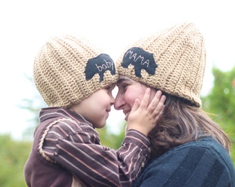 Baby Bear Hat/ Mama Bear Hat/ Papa Bear Hat/ Mama Bear/ Baby Bear /Mommy and Me / Mommy and me hats/ Mommy and me/ Mother's Day Gift