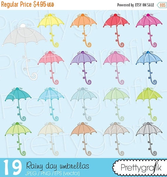 80% OFF SALE 19 umbrella clipart commercial use, vector graphics, digital clip art, digital images - CL497 Il_570xn