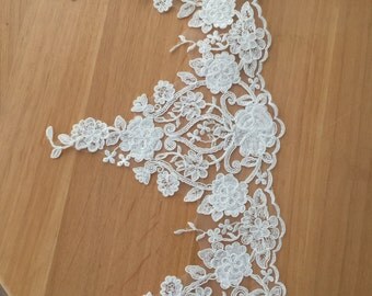 Gorgeous Ivory Alencon Lace Trim , Bridal Veils Trimming Lace, Gown Garters Lace