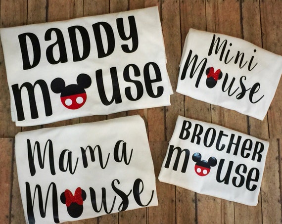 Mama Mouse Mini Mouse Daddy Mouse Brother Mouse Matching Shirt Set | Disney Shirt | Mommy & Me Set Minnie Mouse | Family Matching Mouse Set