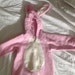 Infants Pink Easter Bunny Costume Size 12 Months ~ Girls Hooded Footiess - Easter / Halloween Costume, Dress Up, Role Play, Reenactment