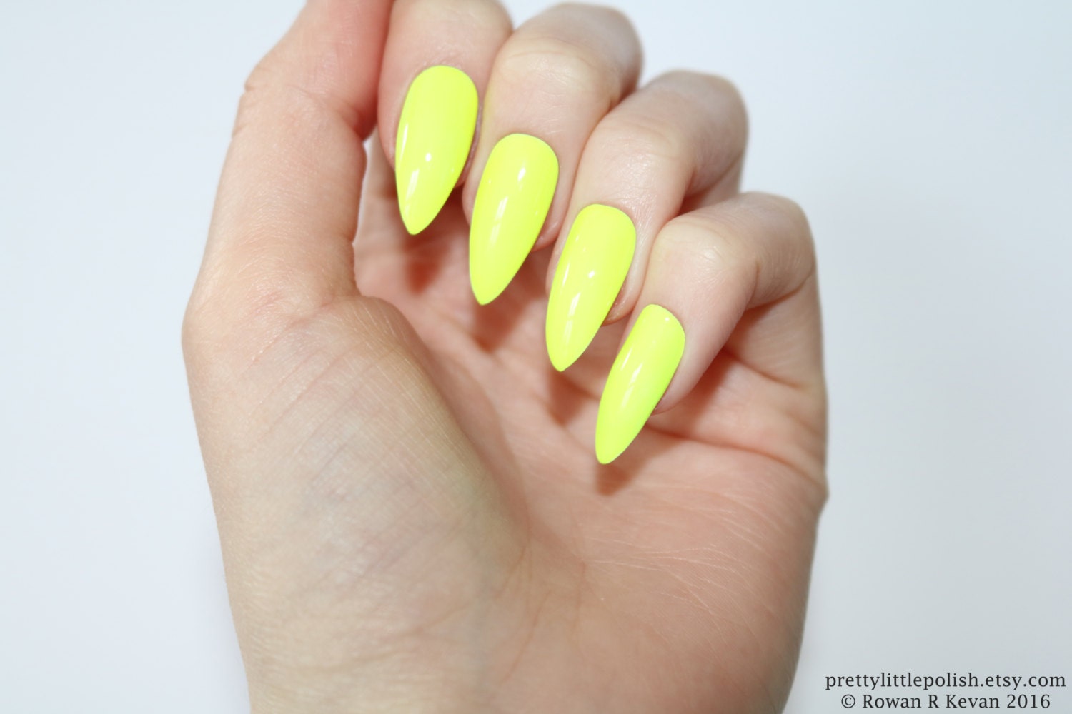 Neon yellow stiletto nails Fake nail Stiletto nail Kylie