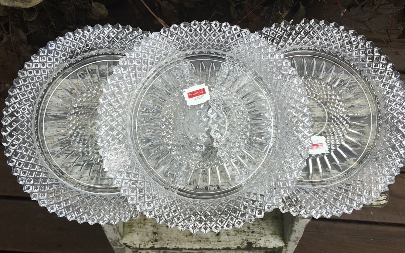 Vintage Fostoria plates Stratton lead crystal luncheon plate