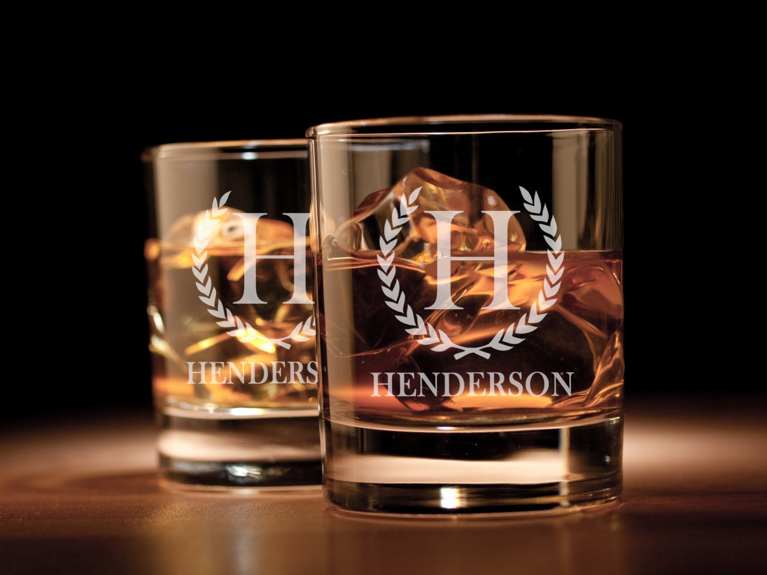 Personalized Engraved Whiskey Glass Rocks Glass Scotch 4310