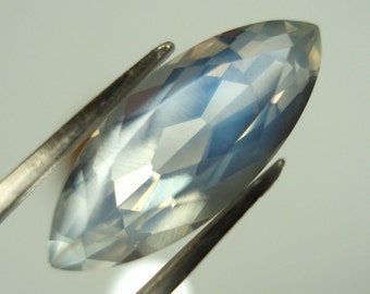 faceted BLUE MOONSTONE, marquis cut gemstone, 17.5 x 7.1 mm, 3.76 carats gorgeous gem, Burma