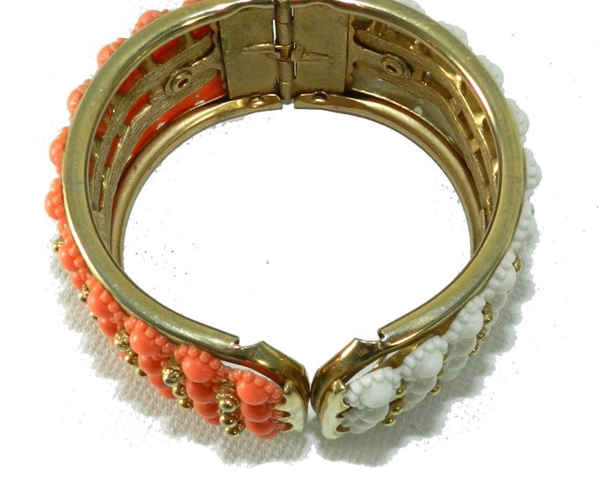 Selro Clamp Bracelet, Selro Faux Coral Bracelet, High Designer Bracelet, Designer Vintage Jewelry, Collectible Jewelry