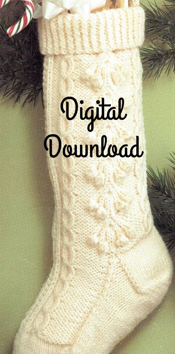 Christmas Stockings Knit/Crochet EBook, Vintage Christmas Sock Pattern