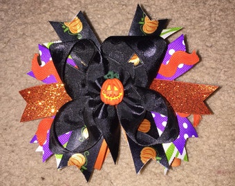 Items similar to Halloween Hair Bows - Candy Corn Hair Bows - Orange ...