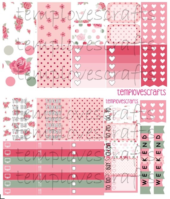 Tea Time Kit for Erin Condren Life Planner by templovescrafts Tea Time Kit for Erin Condren Life Planner