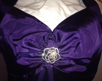 Bright Purple Taffeta Halter Dress