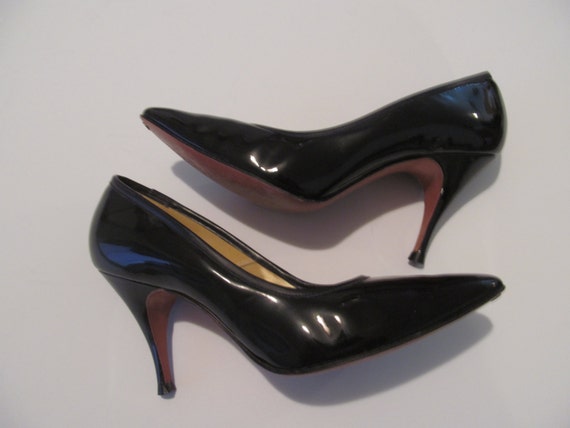 black vintage high heels