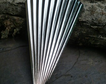 Bright Silver Plated Brass Stamping Large Fan Flare Focal