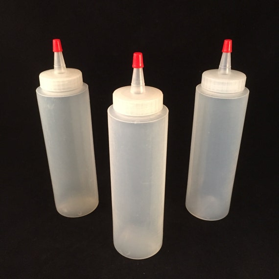 Set of 3 Clear Squeeze Condiment/Salad Dressing Bottles