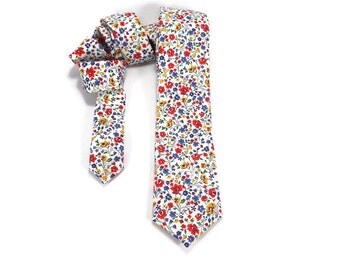 table periodic bow uk tie muslin, floral tie, flowers, small white mini prairie floral tie,