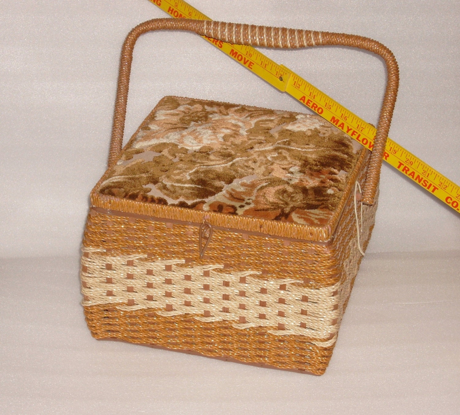 Large Vintage Wicker Singer Sewing Basket with by SeabyrdVintage