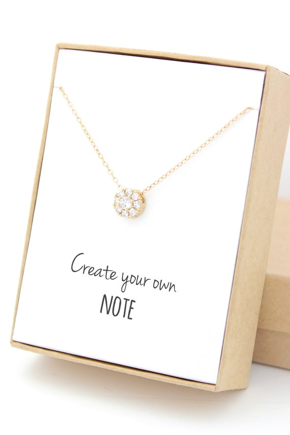 Gold solitaire necklace (box photo)