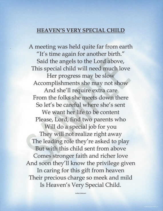 Heaven's Very Special Child shown on Sunbeams with