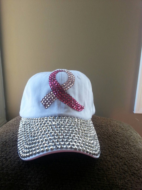 Items similar to Ladies white and pink breast Cancer awareness ribbon ...