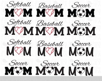 Baseball Softball and Soccer Mom - .svg/.eps/.dxf/.ai for Silhouette Studio, Cricut, or other cutting software