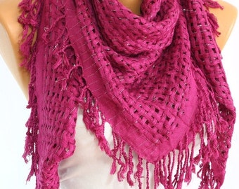 LONG SILK CRINKLE CHIFFON SCARF DAISY CHAINS main image 1
