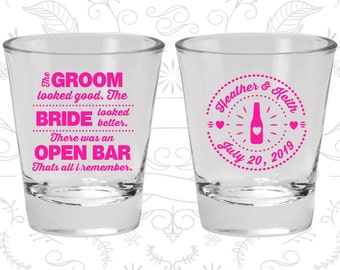 Personalized Shot Glasses (C253) Wedding Shot Glasses, Shot Glasses, Shot Glass, Custom Shot Glasses, Wedding Favor Shot Glasses