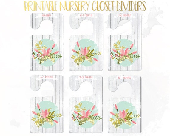 Printable Nursery Closet Dividers and Organizers Instant