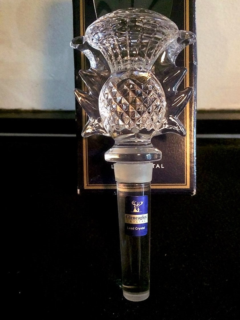 24 full lead crystal Gleneagles scottish thistle bottle