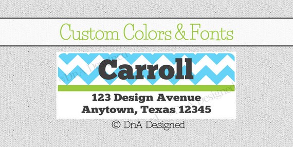Items similar to Digital Custom Return Address Labels - Digital File - Chevron - Custom - DIY ...