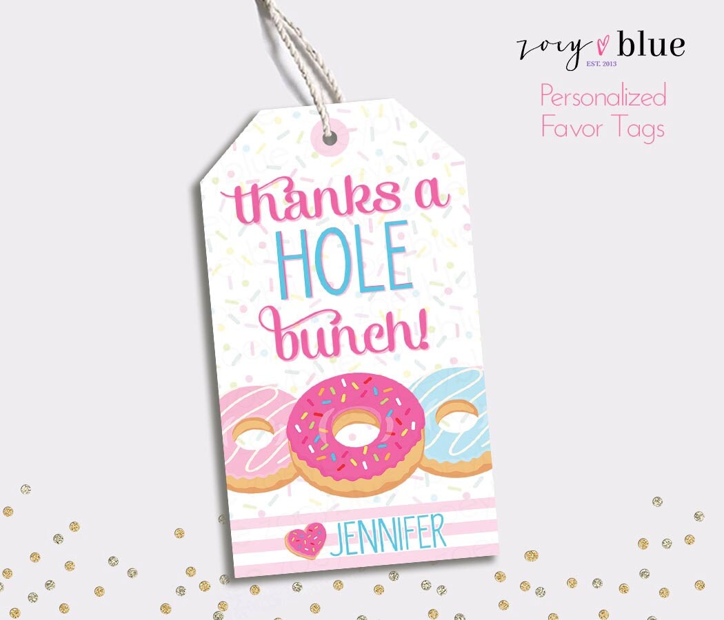 donut favor tags doughnut birthday thank you tags colorful