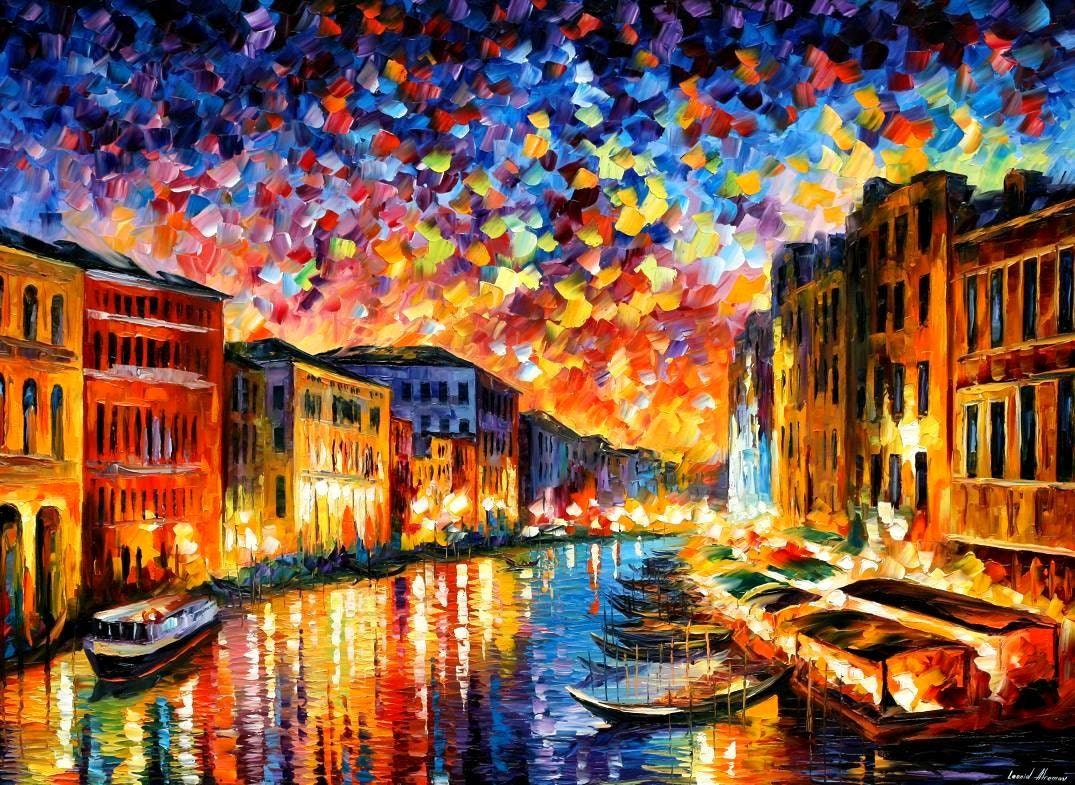 Italy Cityscape Oil Painting On Canvas By Leonid Afremov