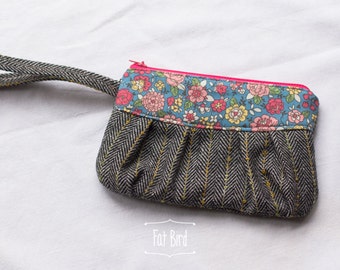 Herringbone Wristlet Clutch.