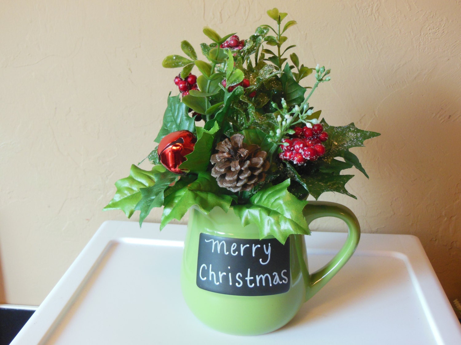 Christmas MugFloral ArrangementPersonalizeJingleChalk