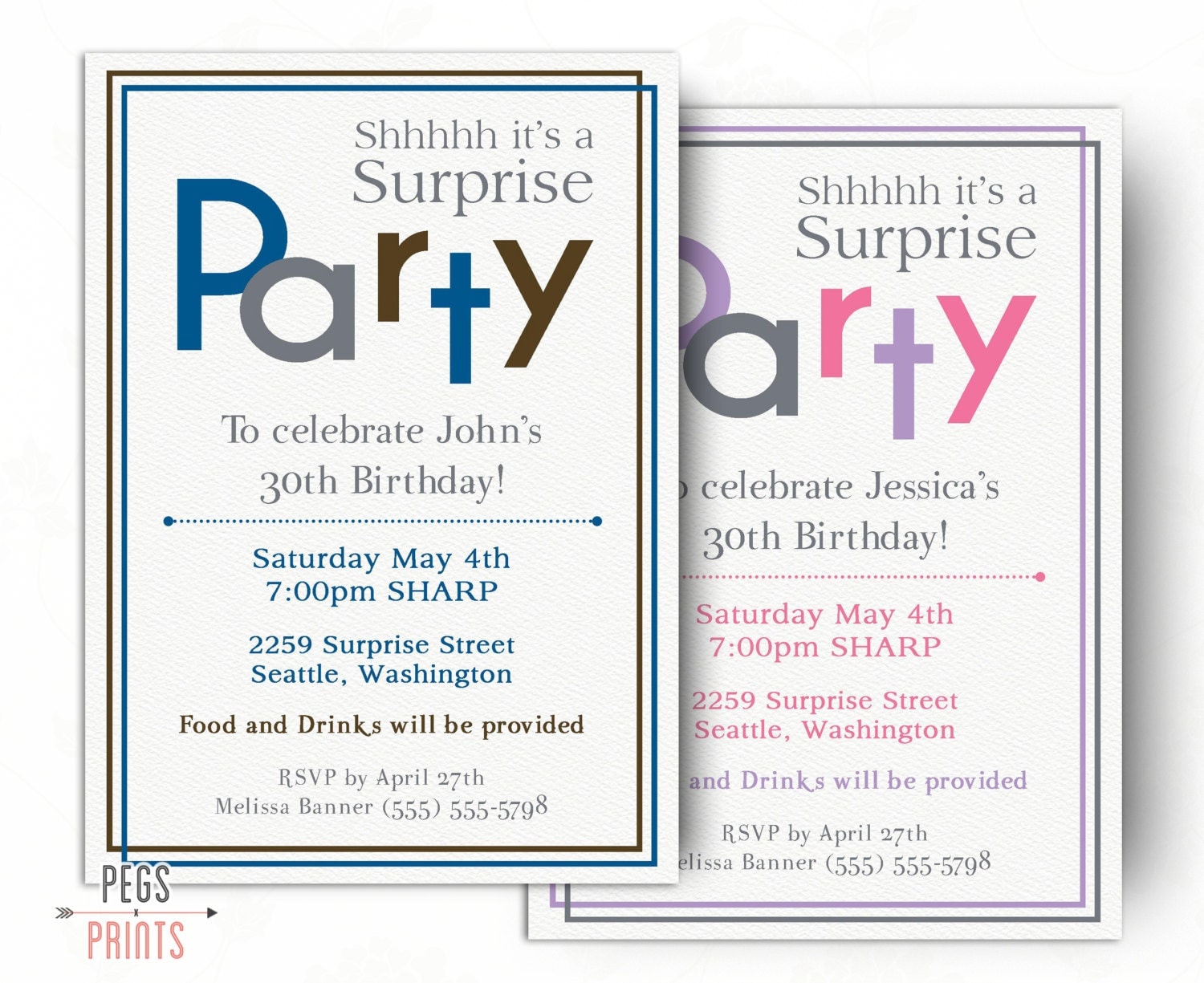 Girl Birthday Surprise Invitations 10