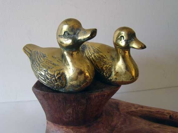 solid brass duck figurines