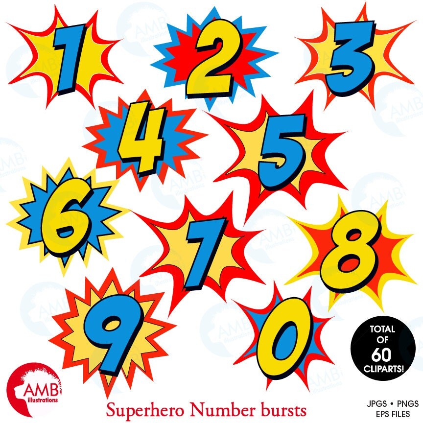 superhero numbers clipart numbers clipart numbers clipart