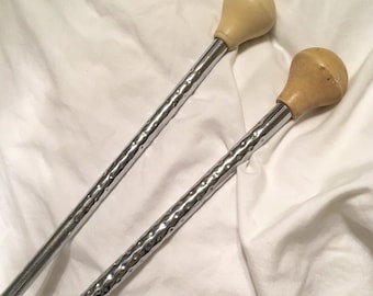 Two 1950s Vintage Majorette Batons - Band Baton - Baton Twirler - Cheerleader - Flag Twirler - Twirling