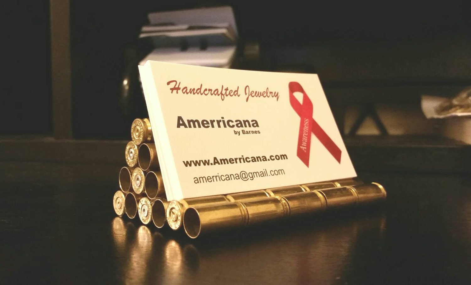 Bullet Casings Business Card Holder Brass Unique gun gift