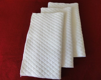 Set of 3 prefold inserts, prefold boosters, reusable diaper inserts, reusable soakers, training pant prefold booster, Zorb prefold inserts