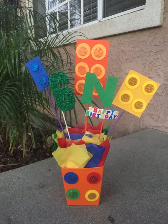 Construction Blocks Favor Centerpiece Lego Birthday Party