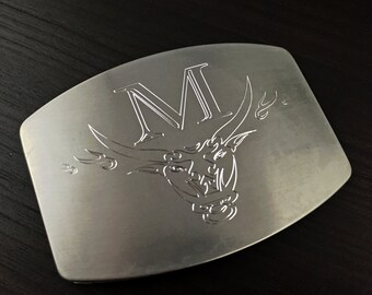 Engraved Belt Buckle, Personalized Plain Steel Silver Color Design Belt Buckle, Men's Belt Accessories, Custom Belt Buckle Engraved for Free