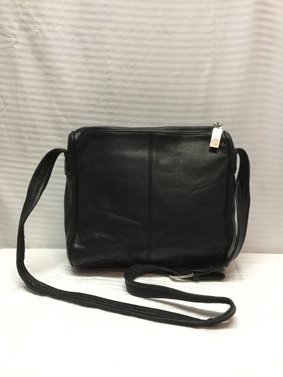 Tignanello Black Leather Purse Shoulder Bag Purse Bag