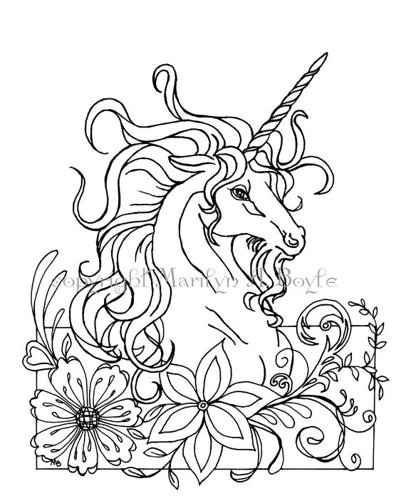 Unicorn Flowers Coloring Printables 6