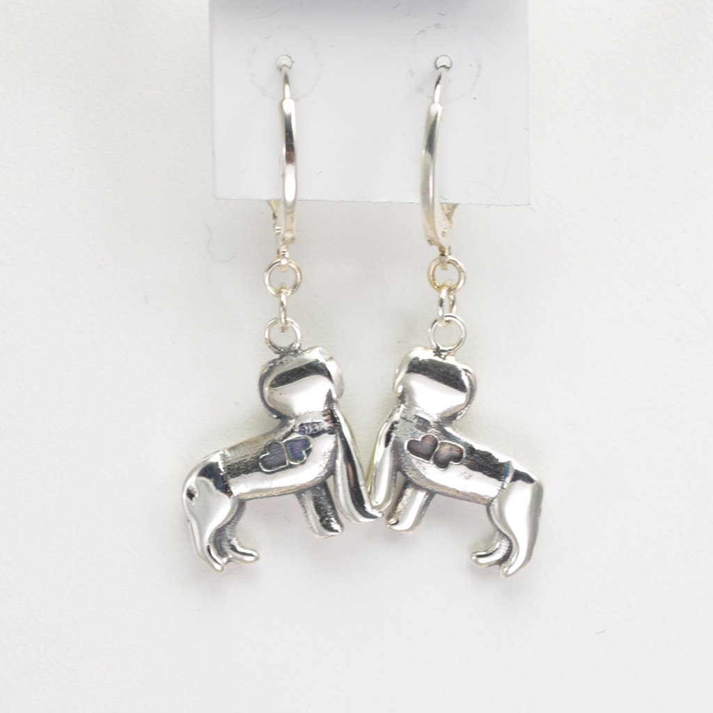 Sterling Silver Newfoundland Dog Earrings by DonnaPizarroDesigns