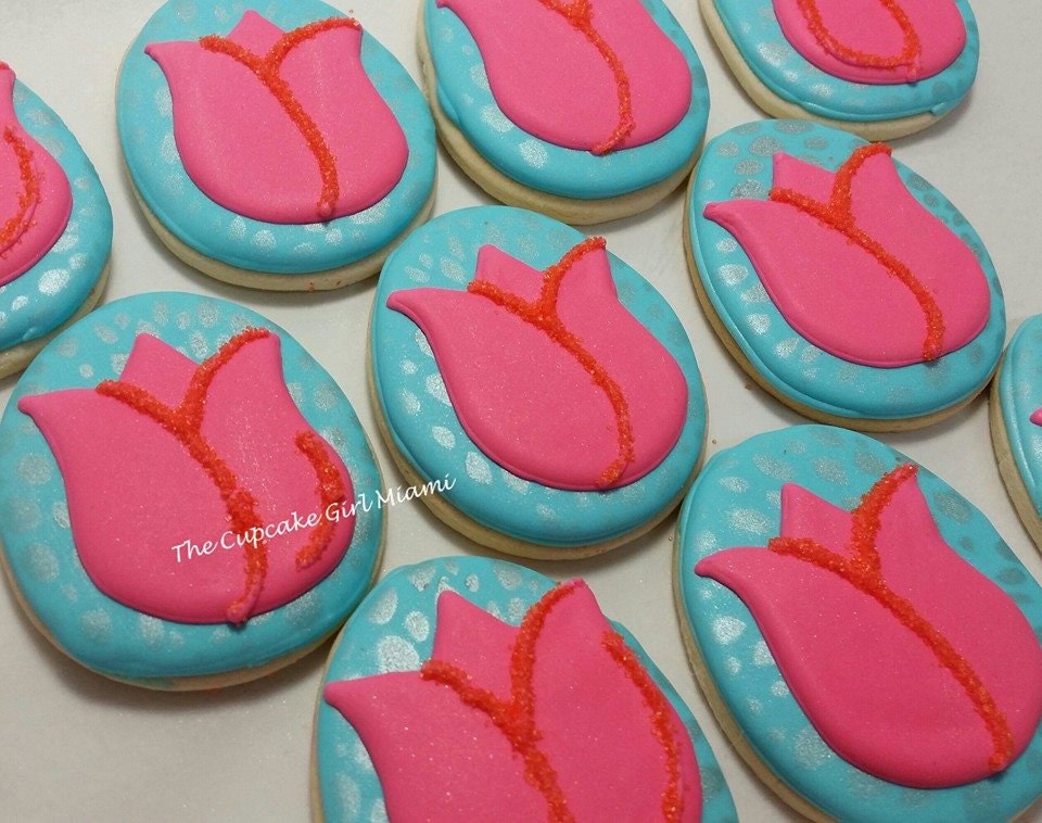 On Sale Now Tulip Flower Spring cookie Sugar cookies 1 DOZEN Etsy