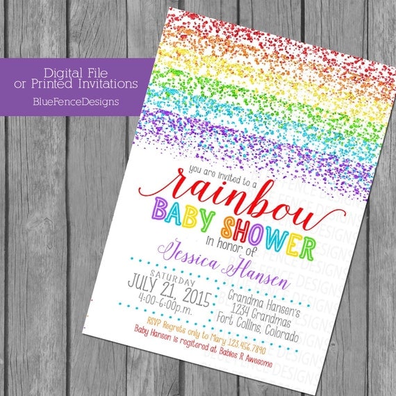 Rainbow Baby Shower Invitations 7