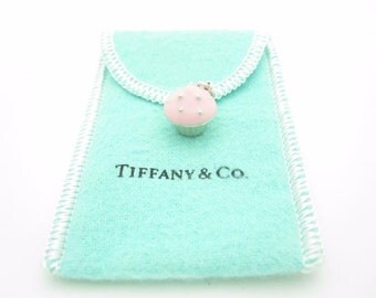Tiffany & Co. Sterling Silver Pink Enamel Cupcake Charm